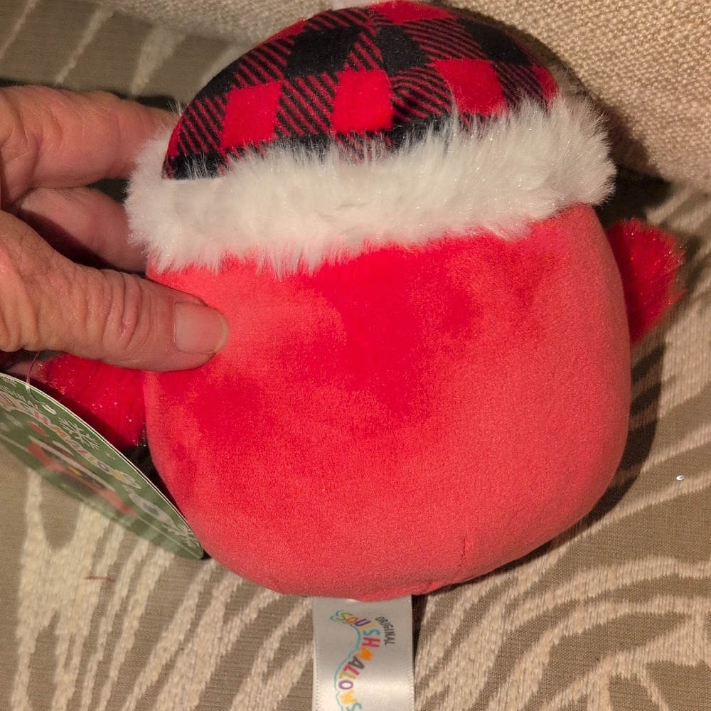 Squishmallows Festive Red and Black Bird Plush - Cazlan - New With Tags - Picture 5 of 6